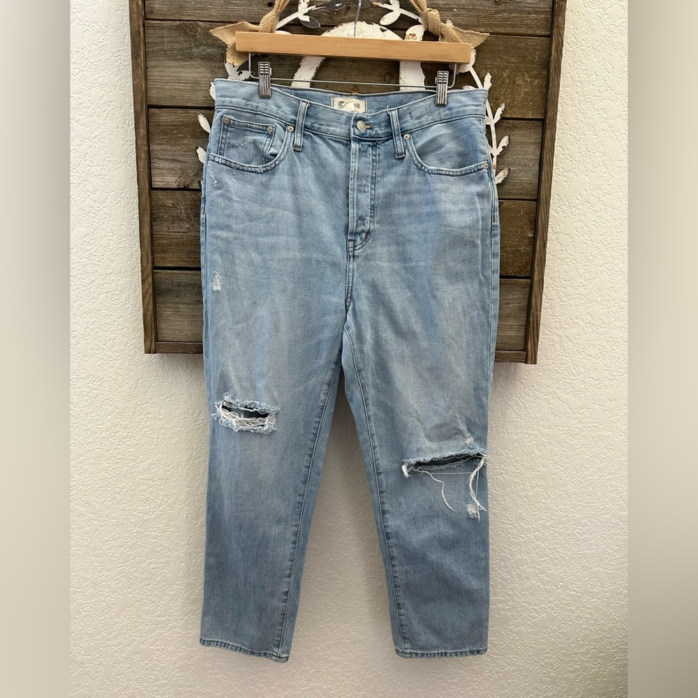 Madewell The perfect vintage cropped distressed jeans‎ size 31